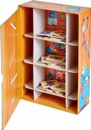 When tidying up in real life, you may help your child by organizing the toys in different colored boxes. For example, the building blocks in a blue box, the toy cars in a red box, and so on.
