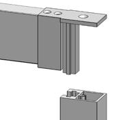 Place the Top Rail above the Large Panel extrusion and the Thin Panel Glass and fully slide it down.