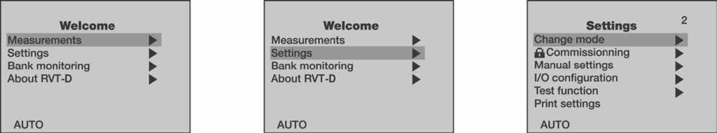 9 RVT-D INSTRUCTION MANUAL 3. Easy start 3.1. Menu navigation 3.2.