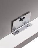 - Galvanized corner plate for supporting the base of the drawer and lock the front with the base, while allowing for the possibility of adjusting the front. Holes with int. mm 32 for euro-screws.