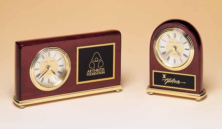 Airflyte Clock Collection Hand-rubbed mahogany finish clock with frosted glass and gold