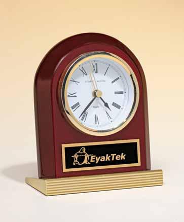 Airflyte Clock & Gift Collection NEW Goldtone metal golfball/clock on rosewood piano-finish