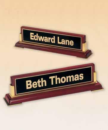 cardholder with brass accent Rosewood piano-finish nameplate with business cardholder BC893 2 3/8 x 5 7/8 42.