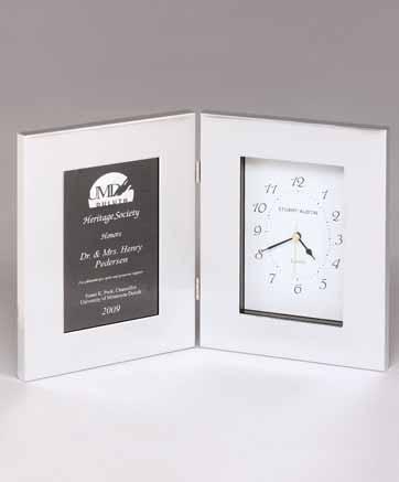 Airflyte Clock & Gift Collection Polished silver aluminum picture frame with black velour easel backs Polished silver