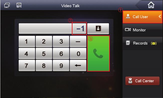 On the villa Outdoor Station, click the Call button, you can call any of the Indoor Monitors.