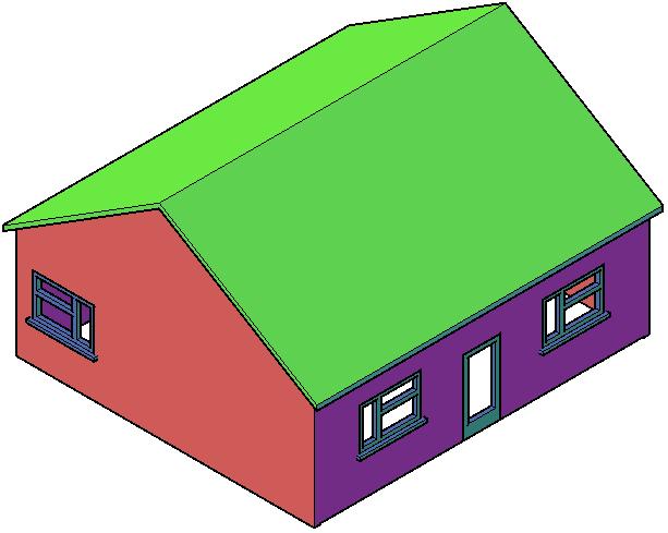 windows. 9. Place in the SW Isometric view and make a union of the four walls. 10.