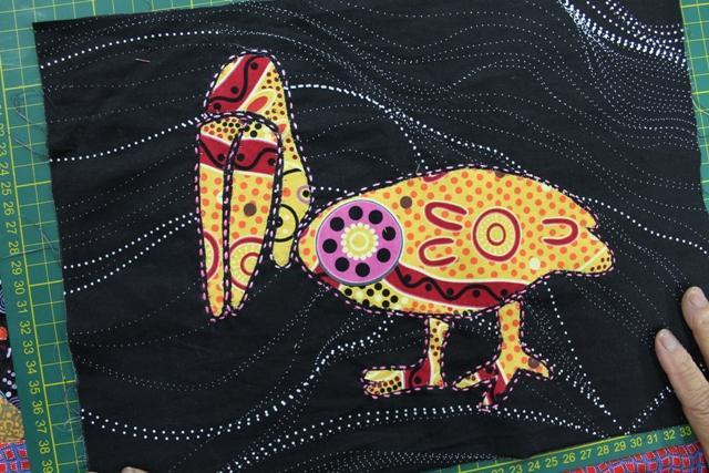 Step 5: ADDING decorative stitching Wild Birds of Australia by Momo Lohani @ M&S Textiles Australia Hem