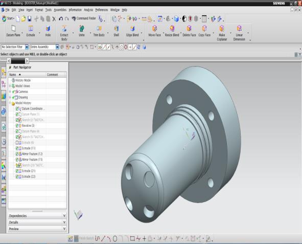 Below image shows extrude of the Fixture base.