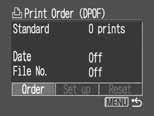 Printing 107 Setting the DPOF Print Settings You can select images on a CF card for printing and specify the number of print copies in advance using the camera.