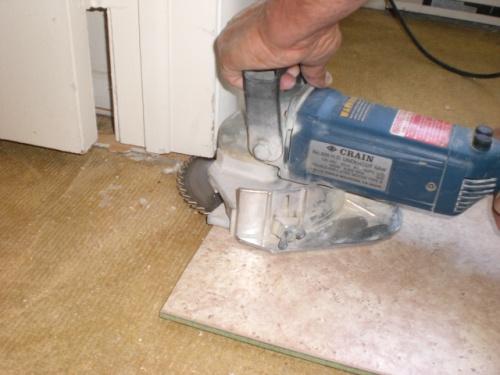 power nailer to secure floor; chalk line for