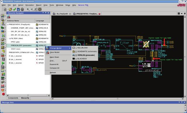 4 Integration in Standard Design Flows Questa ADMS provides a stand-alone flow that extends the familiar Questa environment for integrated mixed-signal model development and simulation.