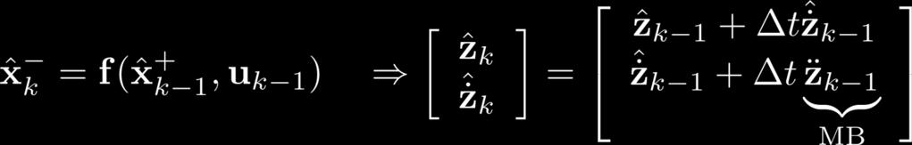 DEKF: Discrete Extended Kalman Filter MB model in independent coordinates Forward Euler integrator as the