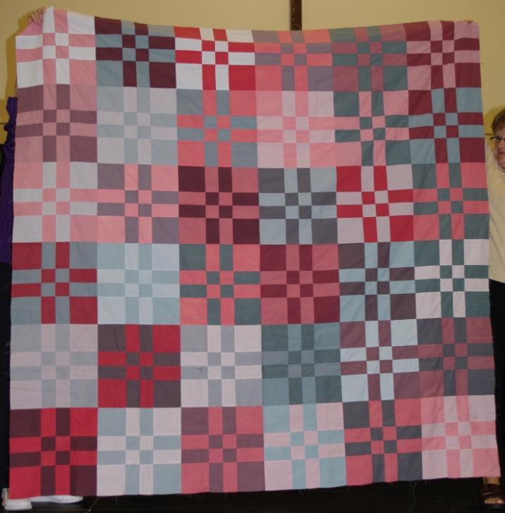 This quilt measures 60 by 60 FOR THE BLUE SAMPLE I used scraps of blue that measured 9 by 18, all the blocks are different and 2 yards of background.