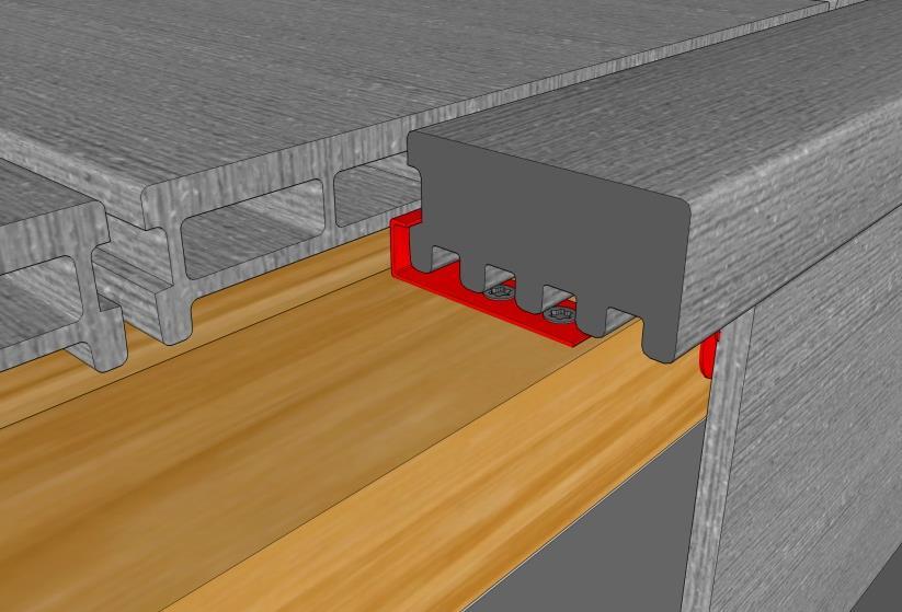 In this situation we recommend that one of the sills be held in place using a size 5 hook piece and a fastening bracket screwed under the sill beforehand.