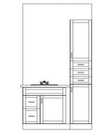 TOWER 83 7/8 H X 16 3/4 D Shown here with optional doors & drawers (no dovetail