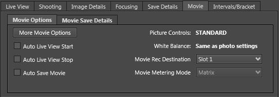 Auto Live View Start Automatically starts live view before starting movie recording. Auto Live View Stop Automatically stops live view when movie recording is stopped.
