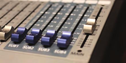 FIG 9 Slide channel fader to the U mark on the mixer. Slowly slide the Main fader up to the appropriate level (FIG 10).