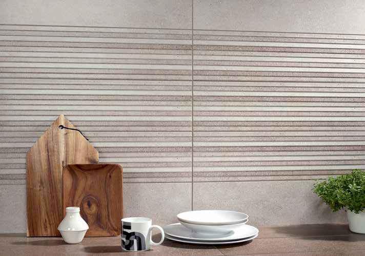 ceramic (WAll) livermore MATERIAL: ceramic USE: Wall SIZE: 20 x 60cm livermore is a matt stone effect wall tile with a linear décor.