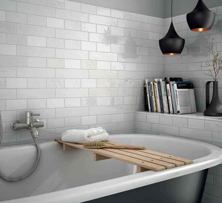 ceramic (WAll) cottage MATERIAL: ceramic USE: Wall SIZE: 7.5 x 30cm different shades of gloss on a ripple effect tile with white & black matt also available to create contrasts.