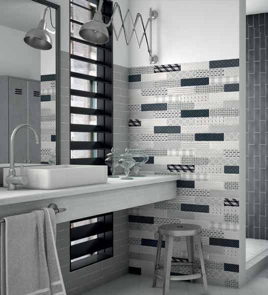 Dunas Black & Grey 6 x 24cm Ceramic Wall Tile & Mantille Grey Décor Sales Office Telephone: 0208 599 2625 Head Off ce Address: