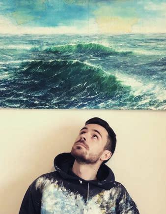 Of Time Kit Johns has gained critical acclaim throughout the South West for his ocean scenes using vintage maps as his canvas. The energy that this artist has, literally jumps out of his work.