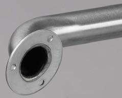 Grab Bars EXPOSED FLANGE CONCEALED FLANGE SNAP FLANGE 10-gauge (3mm), stainless steel, 3" (76mm) dia. with 3 countersunk mounting holes. Available for 1 1/4" and 1 1/2" diameter bars.
