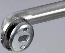 Available for 1", 1 1/4" and 1 1/2" diameter bars. To specify: Series, C (Concealed) x grab bar length, e.g., 150C x 36 Mounting plate is 11 gauge (3mm), stainless steel, 3" (76mm) dia.