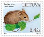 The Red Book of Lithuania. RODENTS Issue day 2017-04-08 Artist I. Gervė.