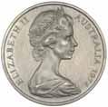 80 Elizabeth II, fifty cents 1975, struck with two obverse dies, die axis 180 degrees or coinage style.