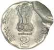 (2) 86* India, two rupees, 1999, unusual double striking and second