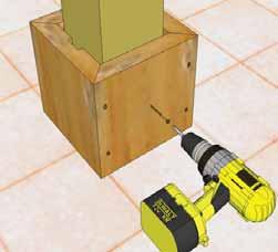 Secure to post by screwing 1-2 1/2 screw into the center of each cleated skirting piece (J).