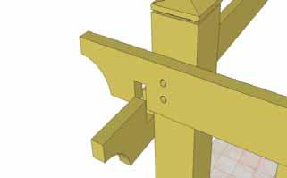 Lift, position and lag screw the second (C) girder to posts.