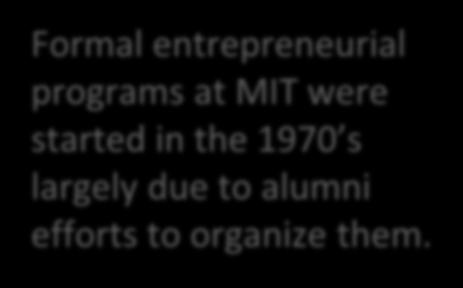 started in the 1970 s largely due to alumni