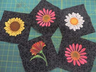Assembly ¼" seam allowance Center design and cut the embroidered center block