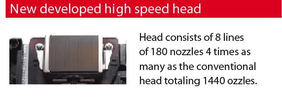 High speed print head Thanks to the combination of the