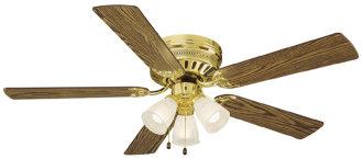 EFFICIENCY: 98 CFM/W Fairview 42" hugger fan 157958 White with opal glass Blades in bleached oak and white finish