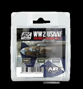 This set of three acrylic paints is essential for painting models of most of the aircraft used by the United States Army Air Force from 1941 to late 1943.