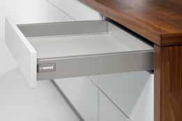 DWD XP Agantis drawer H 95 Drawer sides, height 95 mm, front fixings and holder for wooden back wall Modern, linear design Scratch-resistant and touch-insensitive due to dual coating Exclusive matt