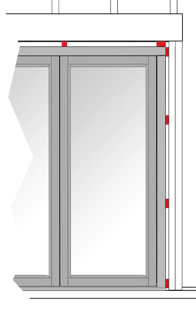Swing Door Jamb 1. Close swing door(s). 2. Slide jamb toward swing door until it is snug up against swing door. 3.