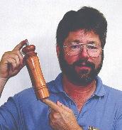 Mike Rude presented a pepper grinder of plum, finished with