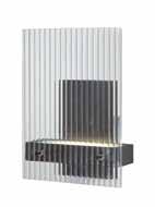 Textured black metal supports and ribbed glass panels form
