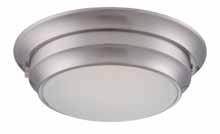 Width 14", Height 4" 62-155 Aged Bronze / Frosted Glass One Light Flush Dome