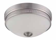 com One Light Flush Dome Dimensions: Width 13", Height 6 1/4" 62-321 Polished Nickel /