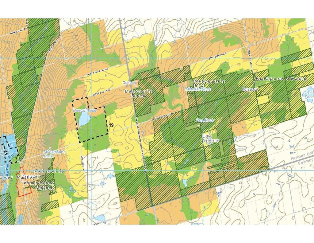 Niagara Escarpment Plan Area Legend Green Natural Area Pink Protected Area Orange