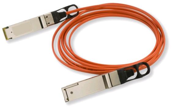 Figure 21 QSFP+ to SFP+ copper cable Table 31 Specifications for QSFP+ to SFP+ copper cables Length Data rate Cable type Remarks LSWM1QSTK3 LSWM1QSTK4 LSWM1QSTK5 1 m (3.28 ft) 3 m (9.84 ft) 5 m (16.