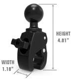 Ram Mount Bases RAM-202U 1.5 diameter rubber ball connected to a flat 2.5 diameter base. This mount has pre-drilled holes, including the universal AMPS hole pattern. 8595 $13.