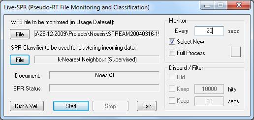 Live-SPR. Real-time data classification and processing. (1) WFS files: Noesis can load WFS files as they are acquired.