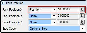 Note: The X; Y & Z positions entered in ESPRIT (for Machine and Position modes) are absolute in YZX.