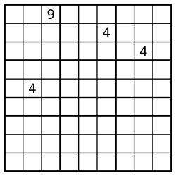 Task CROSS In the game of Sudoku, the objective is to place integers between and 9 (inclusive) into a 9x9 grid so that each row, each column, and each of the nine x boxes contains all nine numbers.