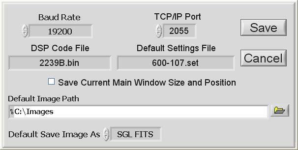 3.1.3 Configure The controls in the Configure window are used to set the software and camera configuration parameters that are saved in the 2236.